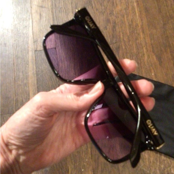 NEW! Quay Australia Nightfall Black Frame Sunglasses  Gradient Lenses main image 4